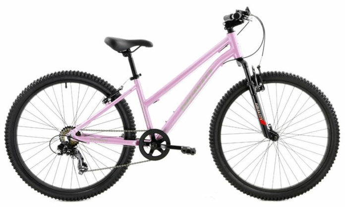 a pink mountain bike.